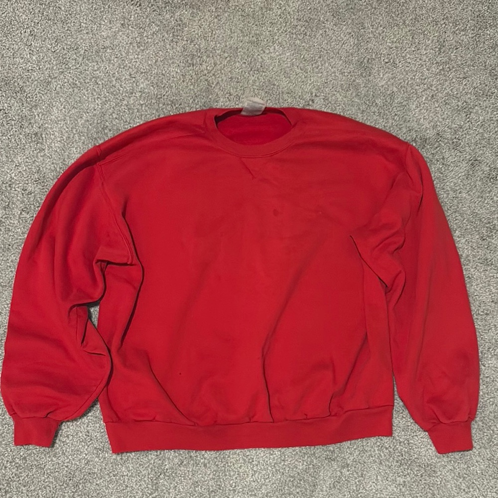 Jerzees Red Crewneck Sweater Classic Design
